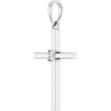 Platinum Round Natural Diamond Cross Necklace or Pendant – up to 0.015 CTW - view 5