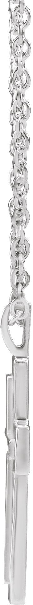 Platinum Textured Cross Necklace or Pendant - view 4