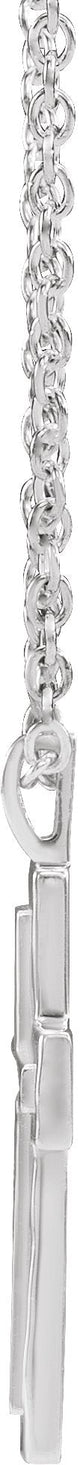 Platinum Textured Cross Necklace or Pendant - view 4