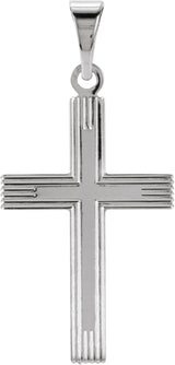14K Gold Cross Pendant – 25.9x12mm - White Gold