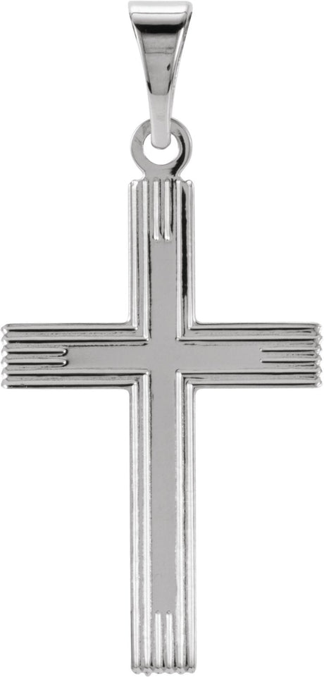 14K Gold Cross Pendant – 25.9x12mm - White Gold