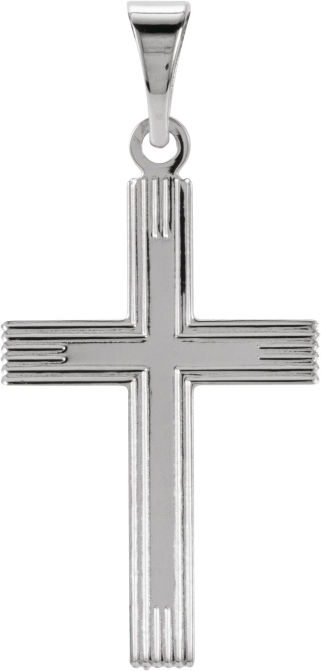 14K Gold Cross Pendant – 25.9x12mm - White Gold