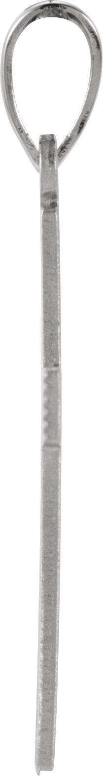 14K Gold Cross Pendant – 25.9x12mm - White Gold - view 2