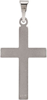 14K Gold Cross Pendant – 25.9x12mm - White Gold - view 3