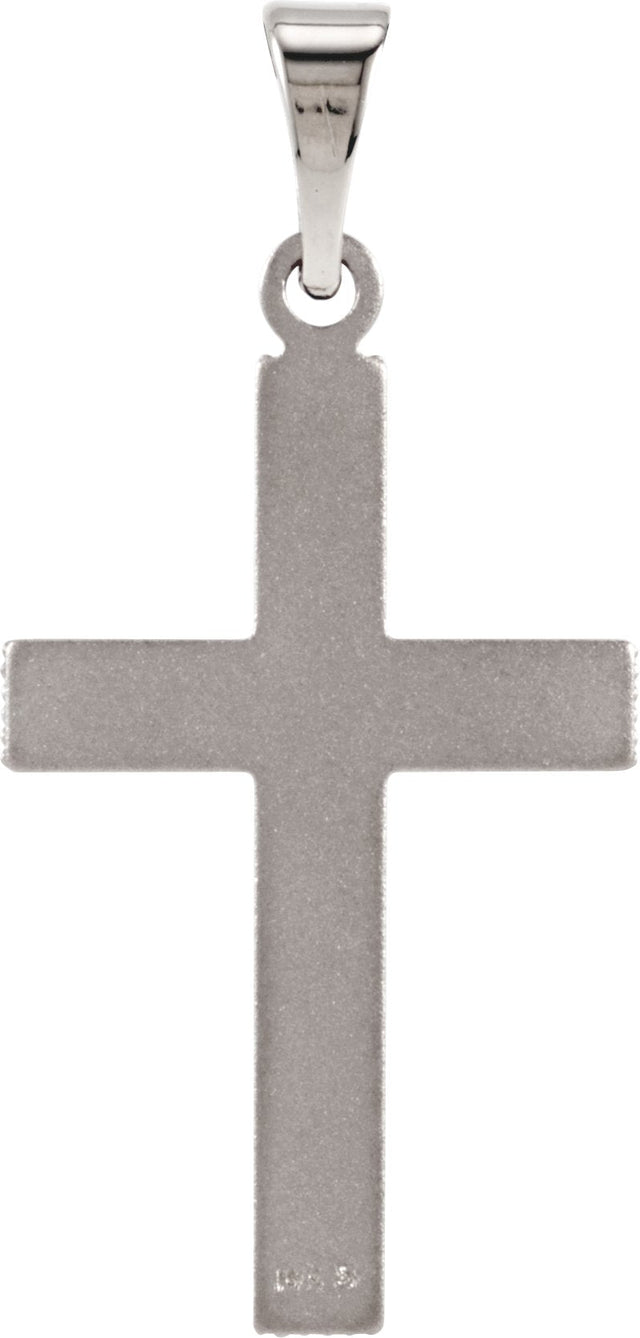 14K Gold Cross Pendant – 25.9x12mm - White Gold - view 3