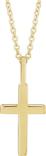 14K Gold Cross Necklace or Pendant – 18x9mm - Yellow Gold - view 3