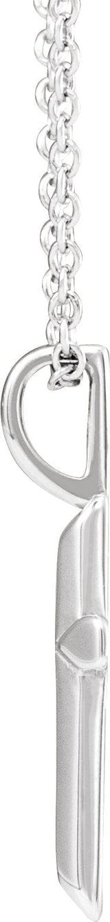 Platinum Cross Necklace or Pendant – 18x9mm - view 2