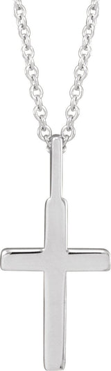Platinum Cross Necklace or Pendant – 18x9mm - view 3