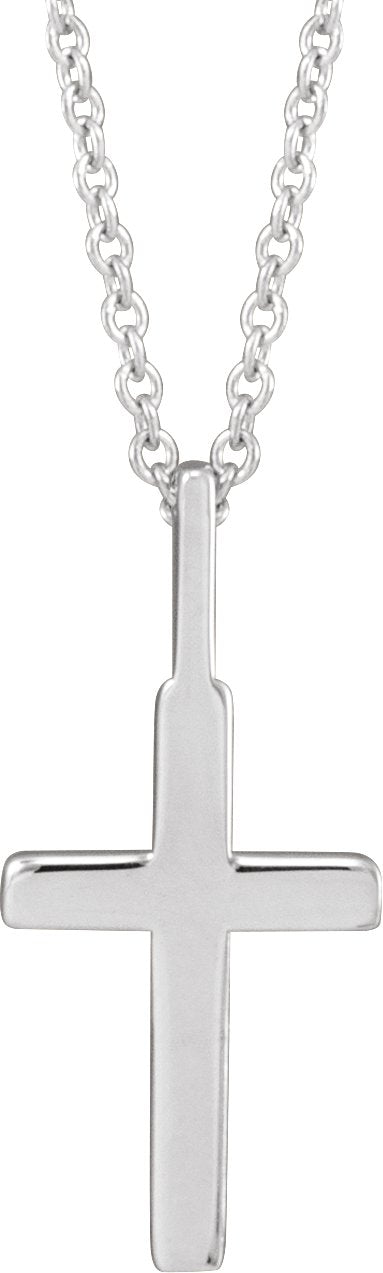 Platinum Cross Necklace or Pendant – 18x9mm - view 3