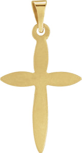 14K Gold Cross Pendant – 18x13mm - Yellow Gold - view 3