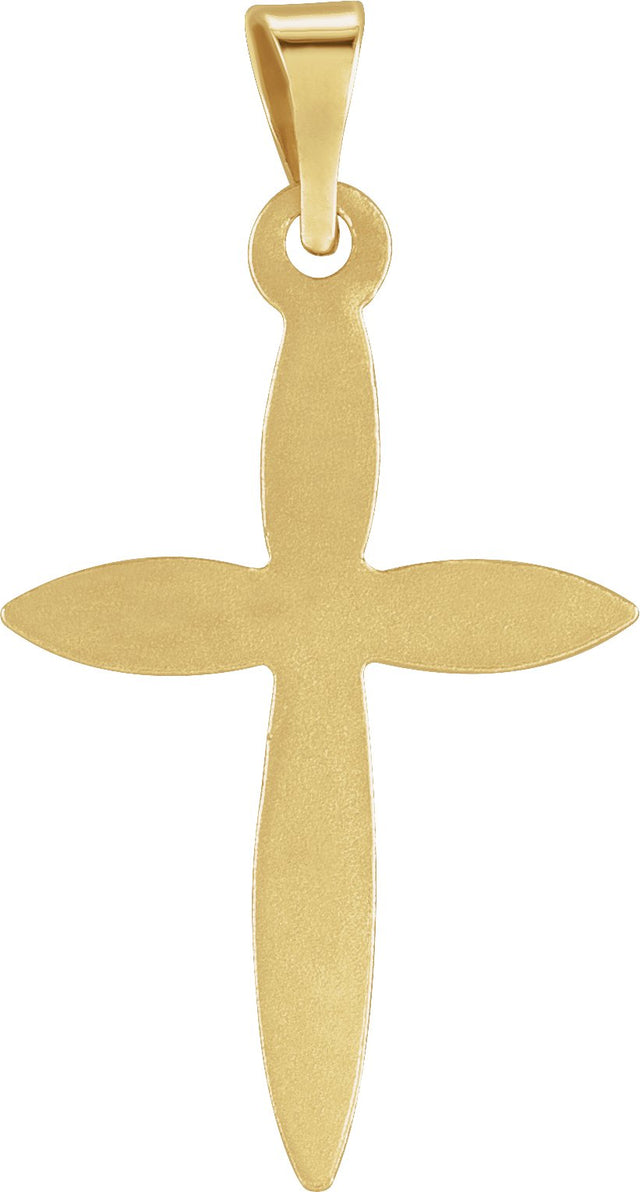 14K Gold Cross Pendant – 18x13mm - Yellow Gold - view 3