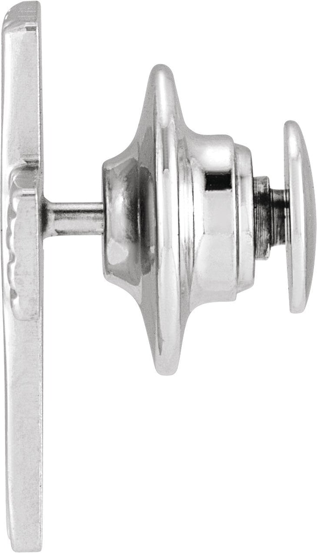 14K Gold The Rugged Cross Lapel Pin - White Gold - view 2
