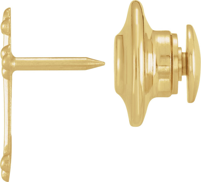 14K Gold Cross Lapel Pin – 14x9mm - Yellow Gold - view 4