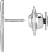 14K Gold The Rugged Cross Lapel Pin - White Gold - view 3