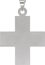 14K Gold Greek Cross Pendant II - White Gold - view 3