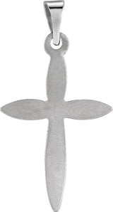 14K Gold Cross Pendant – 18x13mm - White Gold - view 3