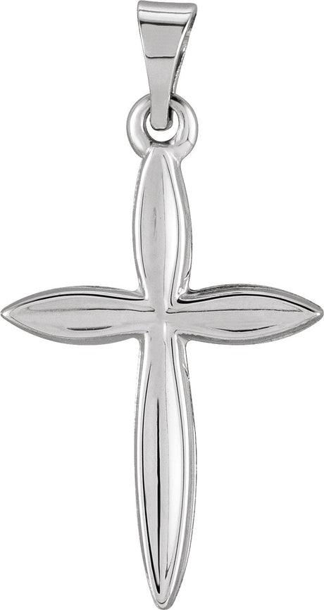 14K Gold Cross Pendant – 18x13mm - White Gold