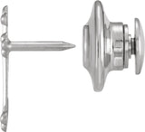 14K Gold Cross Lapel Pin – 14x9mm - White Gold - view 3