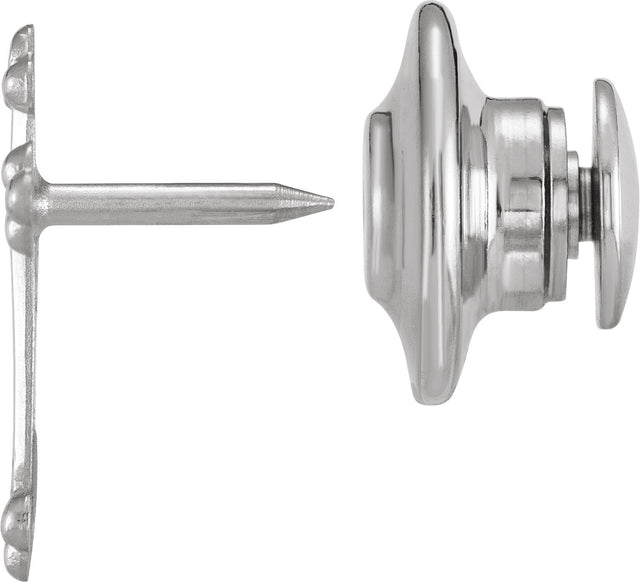 14K Gold Cross Lapel Pin – 14x9mm - White Gold - view 3