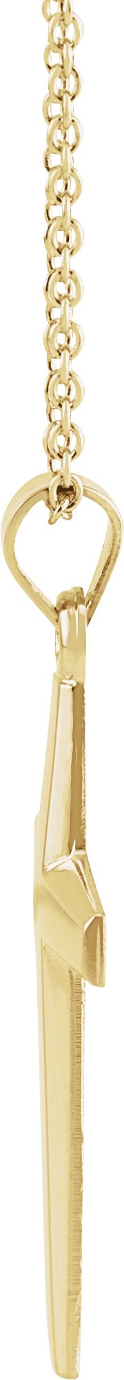 14K Gold Cross Necklace or Pendant – 23x14mm - Yellow Gold - view 2