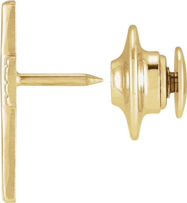 10K Gold The Rugged Cross Lapel Pin - view 3