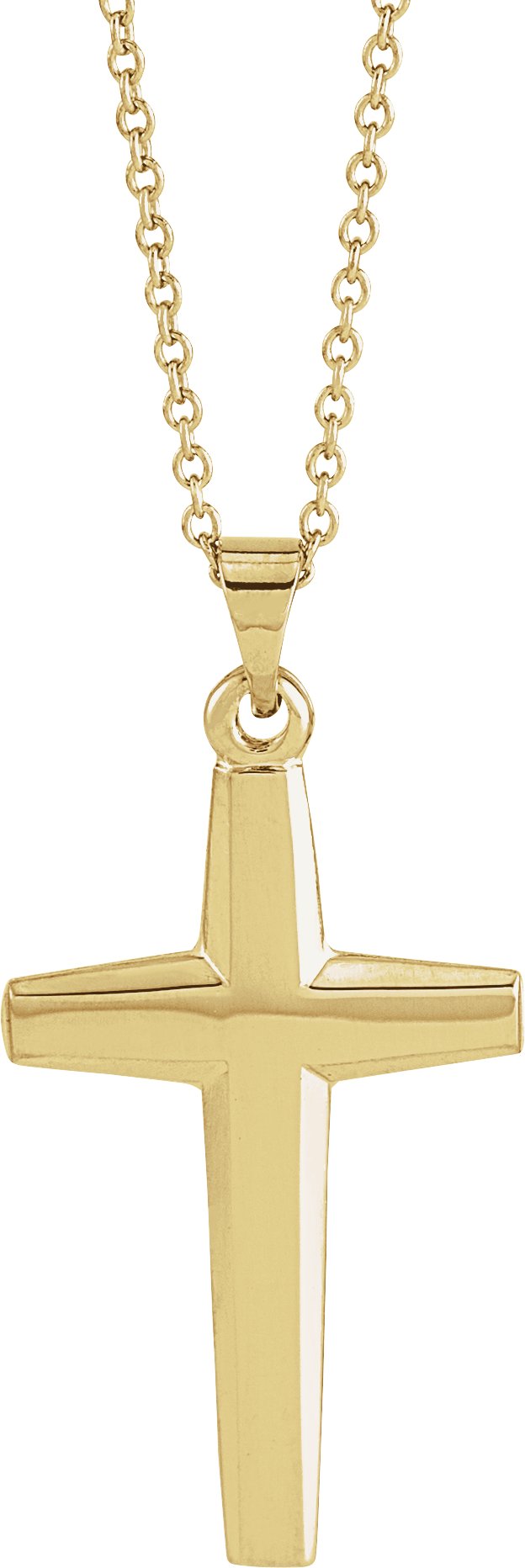 14K Gold Cross Necklace or Pendant – 23x14mm - Yellow Gold