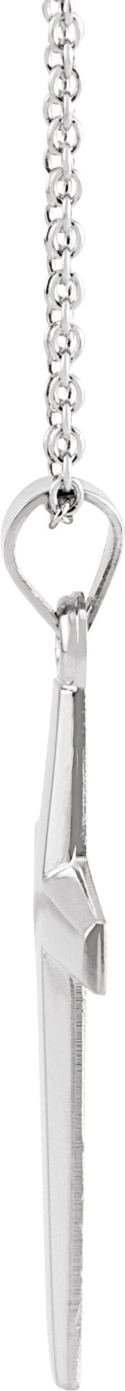 14K Gold Cross Necklace or Pendant – 23x14mm - White Gold - view 2