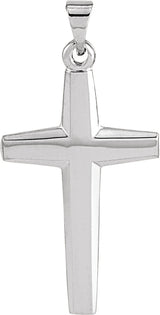 14K Gold Cross Necklace or Pendant – 23x14mm - White Gold