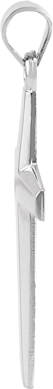 14K Gold Cross Necklace or Pendant – 23x14mm - White Gold - view 2