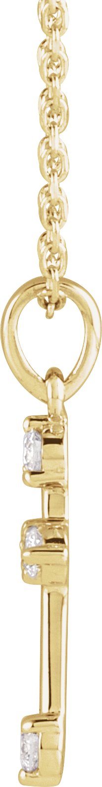 14K Gold Round Natural Diamond Cross Necklace or Pendant – up to 0.07 CTW - Yellow Gold - view 5