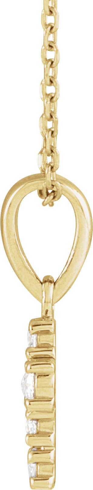 14K Gold Round Natural Diamond Rose-Cut Cross Necklace or Pendant - Yellow Gold - view 4