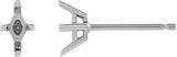 Platinum Lab-Grown Ruby Lozenge 4-Prong Stud Earrings - view 3