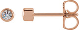 14K Gold Lab-Grown Diamond Round Bezel-Set Stud Earrings – 2.5-4mm Stones - Rose Gold - view 3