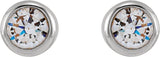 14K Gold Lab-Grown Diamond Round Bezel-Set Stud Earrings – 2.5-4mm Stones - White Gold - view 4
