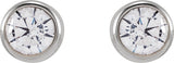 14K Gold Lab-Grown Diamond Round Bezel-Set Stud Earrings – 2.5-4mm Stones - White Gold - view 4