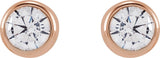 14K Gold Lab-Grown Diamond Round Bezel-Set Stud Earrings – 2.5-4mm Stones - Rose Gold - view 4
