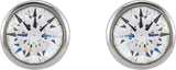 14K Gold Lab-Grown Diamond Round Bezel-Set Stud Earrings – 2.5-4mm Stones - White Gold - view 4