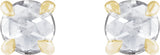 14K Gold Natural Diamond Round 4-Prong Claw Rose-Cut Stud Earrings - Yellow Gold - view 6