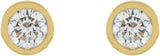 14K Gold Lab-Grown Diamond Round Micro Bezel-Set Stud Earrings - Yellow Gold - view 8