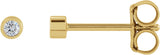 14K Gold Natural Diamond Round Micro Bezel-Set Stud Earrings – 1.25-2.5mm Stones - Yellow Gold - view 7