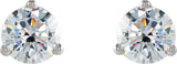 Platinum Natural Diamond Round 3-Prong Stud Earrings - view 8