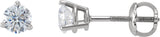 14K Gold Lab-Grown Diamond Round 3-Prong Stud Earrings – 1/2 CTW - White Gold - view 7
