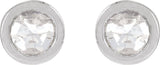 Platinum Round Natural Diamond Youth Bezel-Set Stud Earrings - view 4