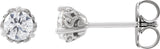 14K Gold Natural Diamond Round 3-Prong Scroll Stud Earrings - White Gold - view 5