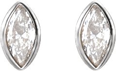 14K Gold Natural Diamond Marquise Bezel-Set Stud Earrings – 3.5x1.75mm - White Gold - view 7