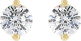 14K Gold Natural Diamond Round 2-Prong Stud Earrings - Yellow Gold - view 4