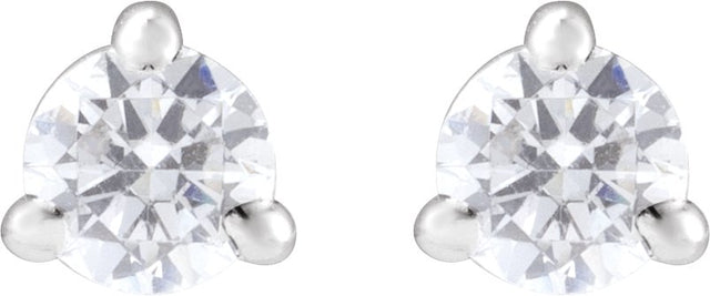 14K Gold Round Lab-Grown Diamond Cocktail-Style Stud Earrings - White Gold - view 4