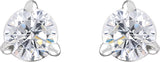 14K Gold Round Lab-Grown Diamond Cocktail-Style Stud Earrings - White Gold - view 4