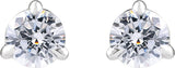 14K Gold Round Lab-Grown Diamond Cocktail-Style Stud Earrings - White Gold - view 4