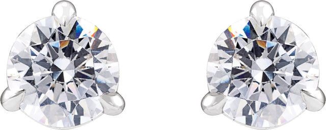 14K Gold Round Lab-Grown Diamond Cocktail-Style Stud Earrings - White Gold - view 4